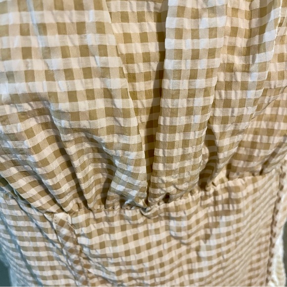 Wild Fable Tan Gingham Milkmaid Dress NWT - Picture 4 of 5